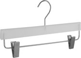 De Kledinghanger Gigant - 5 x Rok / broekhanger (kind) kunststof frosted met anti-slip knijpers, 32 cm