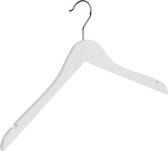 De Kledinghanger Gigant - 20 x Blouse / shirthanger beukenhout wit gelakt met rokinkepingen, 44 cm