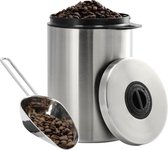 Xavax RVS-blik voor 1 kg koffiebonen, met schepje