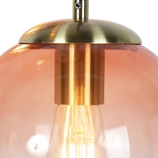 QAZQA pallon - Art Deco Hanglamp eettafel - 3 lichts - Ø 450 mm - Roze - Woonkamer | Slaapkamer - QAZQA