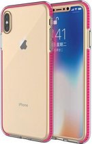 GadgetBay Beschermend gekleurde rand hoesje iPhone XS Max Case TPE TPU back cover - Roze