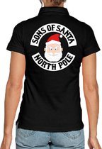 Foute kerst polo / poloshirt Sons of Santa North Pole - voor dames - kerstkleding / christmas outfit S