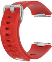 Fitbit Ionic Siliconen Bandje |Rood / Red |Square patroon | Premium kwaliteit | Maat: M/L | TrendParts