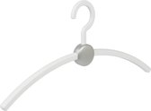 De Kledinghanger Gigant - 4 x Garderobehanger Point kunststof wit / zilver, 45 cm