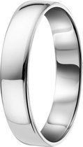 Lucardi Dames Ring glad 4mm - Ring - Cadeau - Moederdag - Echt Zilver - Zilverkleurig