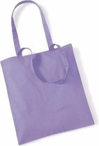 20x Katoenen schoudertasjes lila 42 x 38 cm - 10 liter - Shopper/boodschappen tas - Tote bag - Draagtas