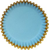 PME Cupcakevormpjes Blauw met Gouden Rand pk/30