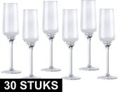 Champagneglas/glazen 22 centiliter - Drinkglazen - 30 stuks