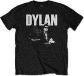 Bob Dylan Heren Tshirt -XXL- At Piano Zwart