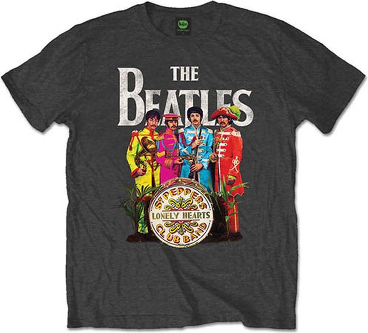 Afbeelding van product Rock Off  The Beatles Heren Tshirt -L- Sgt Pepper Grijs  - maat L