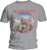 Iron Maiden - Trooper Vintage Circle Heren T-shirt - L - Grijs