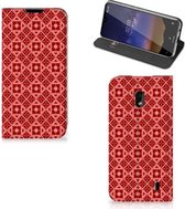 Nokia 2.2 Hoesje met Magneet Batik Red