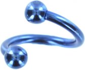Titanium Geanodiseerd Blauw Twister Balls 1,6 mm x 8 mm ©LMPiercings