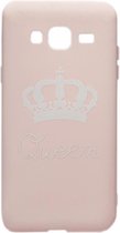 ADEL Siliconen Back Cover Softcase Hoesje Geschikt voor Samsung Galaxy J7 (2015) - Queen Roze