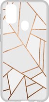 Hoesje Siliconen Geschikt voor Samsung Galaxy M30s / M21 - Design Backcover siliconen - Meerkleurig / White Graphic