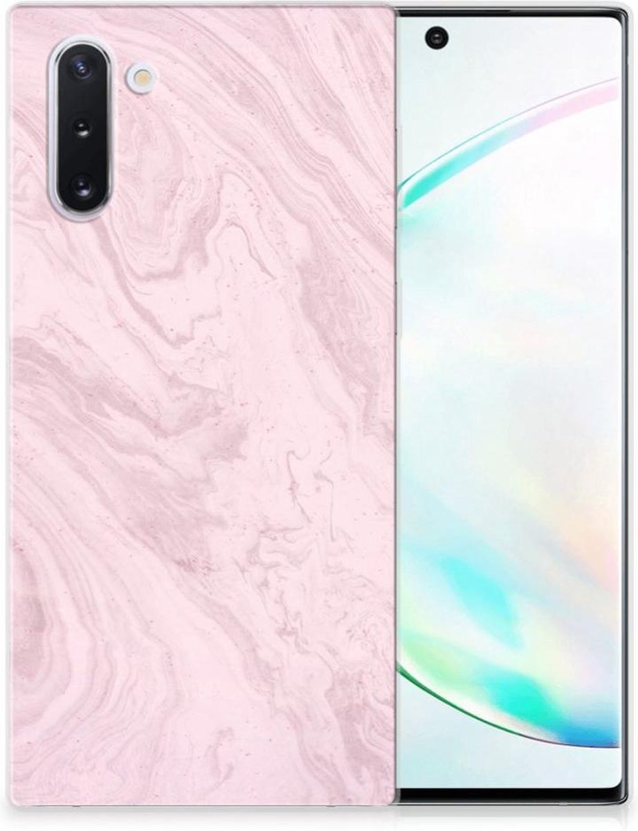 Samsung Galaxy Note 10 TPU Siliconen Hoesje Marble Pink - Origineel Cadeau Vriendin