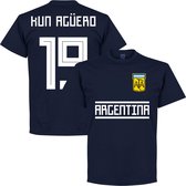 Argentinië Kun Aguero 19 Team T-Shirt - Navy - XXL