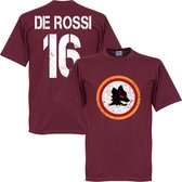 AS Roma Vintage Logo De Rossi 16 T-Shirt - Rood - M