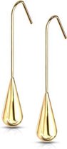 Oorbellen long teardrup gold plated