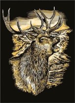 Kras Tekening "Sequin Art" Hert Goud