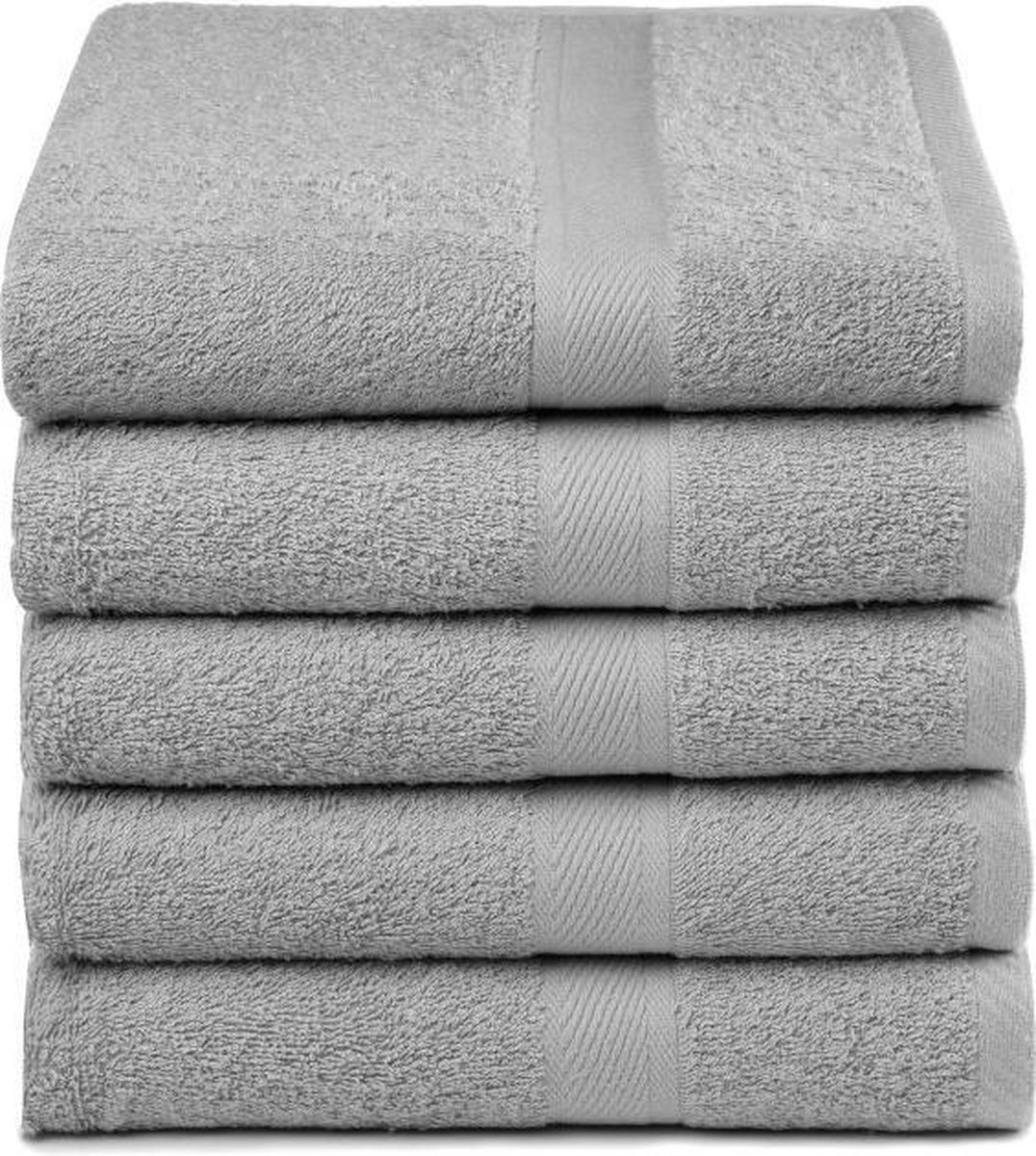 Lucca - baddoek - 5-pack - 50 x 100 - Grijs