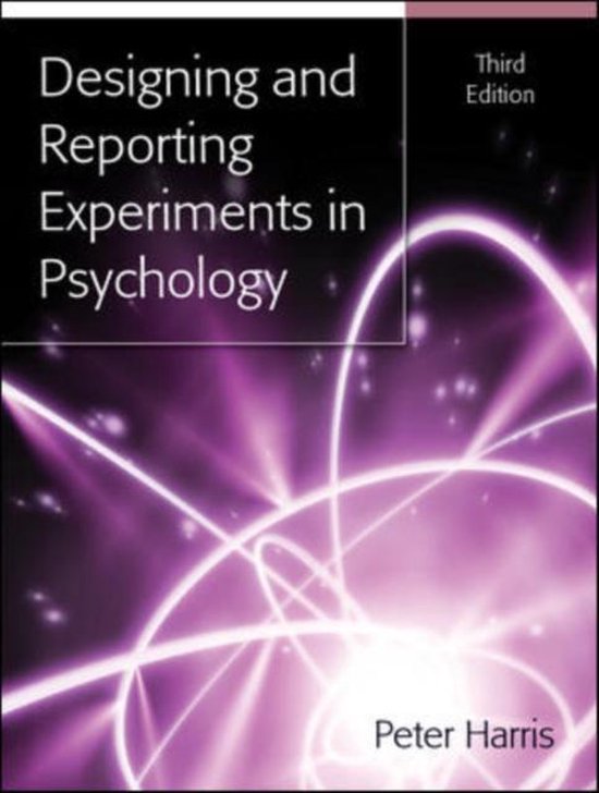 Designing and Reporting Experiments in Psychology - cover