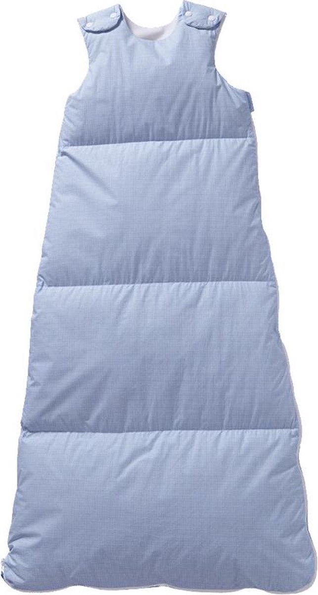 Nicolientje babyslaapzak dons vichy ruitje blauw 70 cm met gratis omslagdoek!