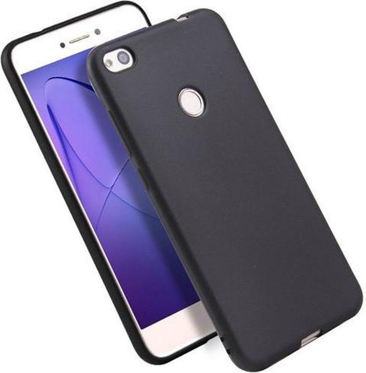 Zwart Tpu Siliconen Backcover Hoesje Geschikt voor Huawei Y6 Pro 2017