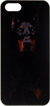 ADEL Siliconen Back Cover Softcase Hoesje Geschikt voor iPhone 5/5S/SE - Dobermann Pinscher Hond