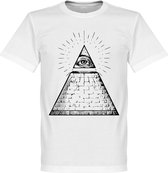 Alziend Oog T-Shirt - Wit - XXXXL