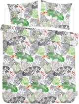 iSeng Leaves - Dekbedovertrek - Tweepersoons - 200x200/220 cm + 2 kussenslopen 60x70 cm - Groen