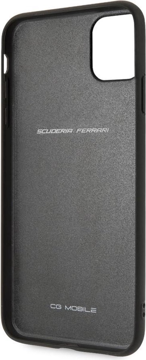 iPhone 11 Pro Max Backcase hoesje - Ferrari - Effen Zwart - Leer van Ferrari — afbeelding 5