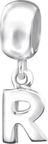 Dangle Alfabet letter R bead | Zilverana | Bedel | Sterling 925 Silver (Echt zilver) | Past op vele merken | Nikkelvrij