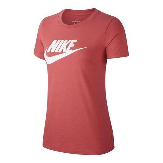 Nike Essential Icon Futura shirt dames rood/wit \