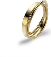 Twice As Nice Ring in goudkleurig edelstaal, dubbele ring  68