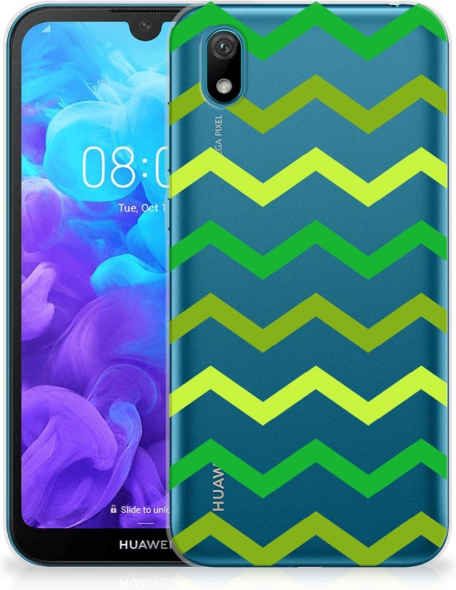 Huawei Y5 (2019) TPU bumper Zigzag Groen