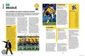 Brésil. Maillot de football jaune avec short bleu. Joueur avec ballon.