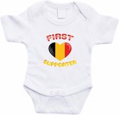 Wit First Belgie supporter rompertje baby - Babykleding 56 (1-2 maanden)