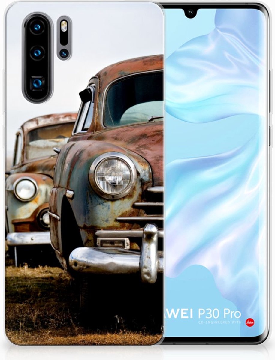 Huawei P30 Pro Siliconen Hoesje met foto Vintage Auto