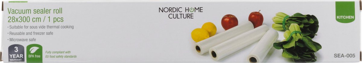 Nordic Home Culture SEA-005 sealer rol 28x300 cm voor SEA-001 vacuüm sealer herbruikbaar - Nordic Home Culture
