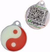 Misjuba - lost item - gevonden verloren - Sleutelhanger YinYang (fluoriserend) met QR-code