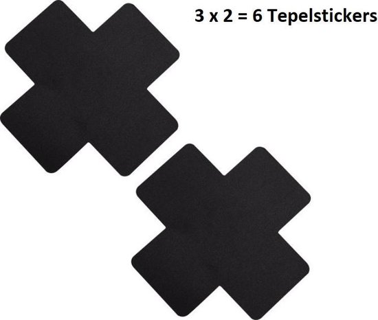 Nipple Cover Tepelcover Zwart Kruis Multipack Tepel cover