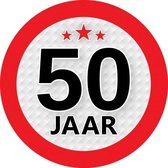 10x 50 jaar versiering stickers rond 9 cm