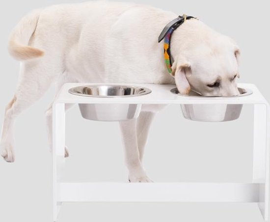 Tweede leerjaar Kleuterschool ondergeschikt Hoge Honden Voerbak 30 cm, wit | bol.com