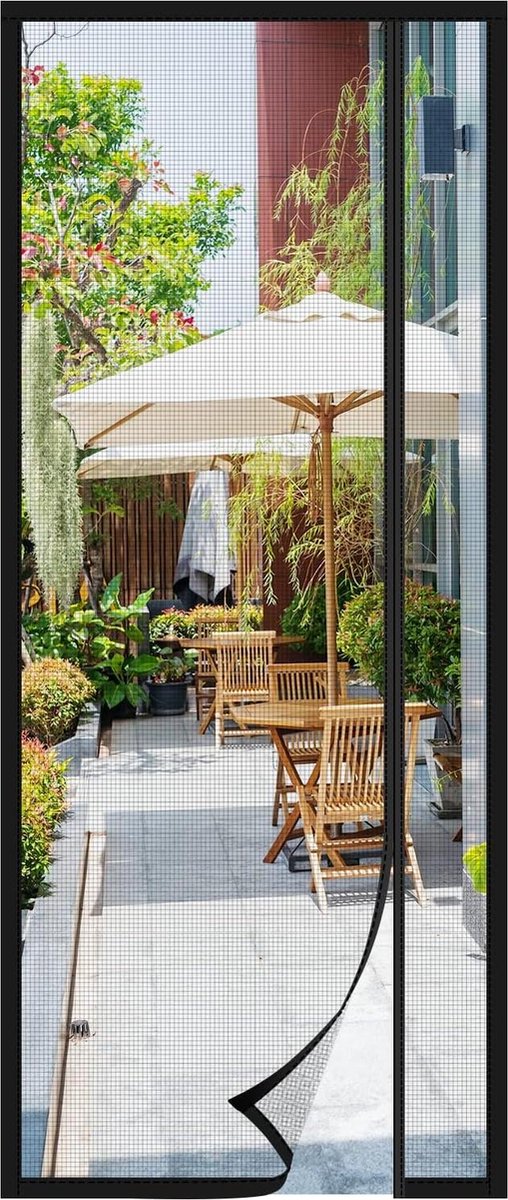 Vliegenhordeur magnetisch aan beide zijden te openen - duurzaam glasvezelweefsel - 90 x 212 cm - zwart screen door