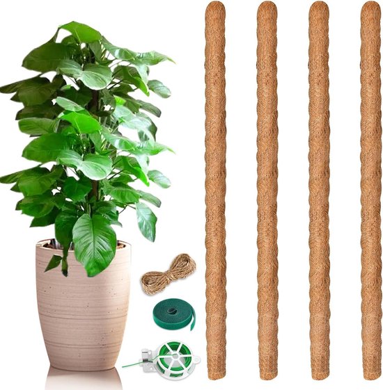 Foto: Mosstok voor monstera plantenondersteuning 4 stuks buigbare mosstokjes twist stropdassen tuingereedschap voor indoor klimplanten moss rod plant pole climbing