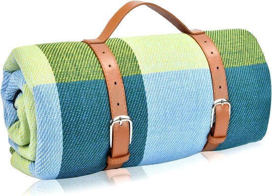 KATELUO Picknickdeken, picknickdeken, waterdicht, picknickdeken XXL, campingdeken met draaggreep, perfect voor outdoor/camping/picknick/strand/ park (150 x 200 cm, C