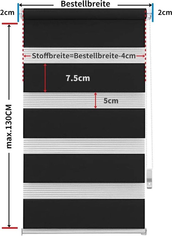 Dubbel Rolgordijn Zonder Boren, 30x250 Stofgrootte, Easyfix, Lichtdoorlatend En Verduisterend, Day&Night, Rolgordijn, Zonwerend Rolgordijn, Raamrolgordijn Voor Ramen & Deuren