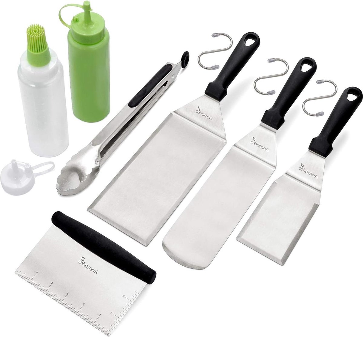 Spatel en schraper set van metaal voor bakplaat perfecte accessoires voor BBQ en grill platte spatel voor pannenkoeken hamburgers en meer