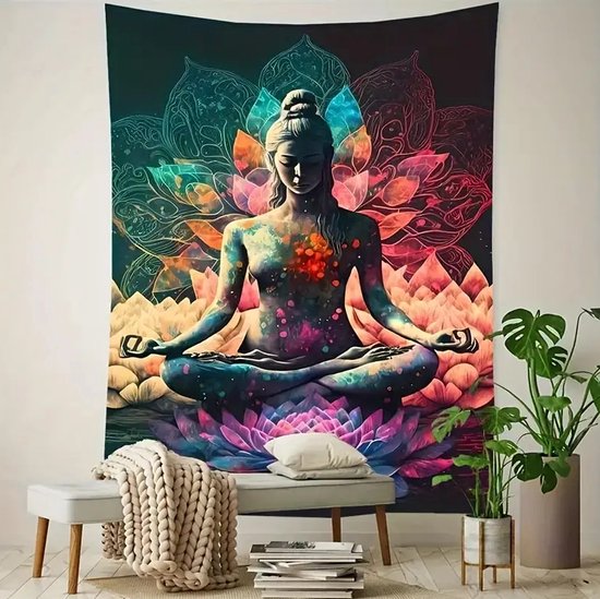 Allernieuwste.nl® Tapisserie Elegant Bouddha 100x150 cm - Ambiance spirituelle pour votre intérieur